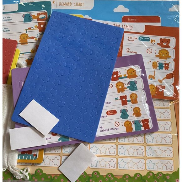 Magicfly NIB Easy To Use Magnetic Cartoon Chore Reward Chart For School & Home - Picture 8 of 11